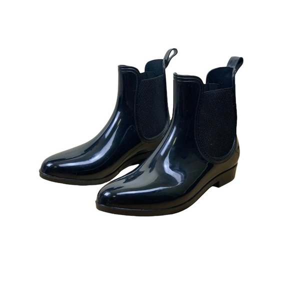 Womens Seven 7 Hunter Chelsea Style  ankle rain boots Black size 9 rubber - Picture 1 of 11